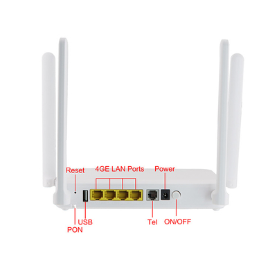 двойной маршрутизатор Wifi GPON ONU диапазона 4GE+1POTS+Wifi совместимый с бременем ZTE